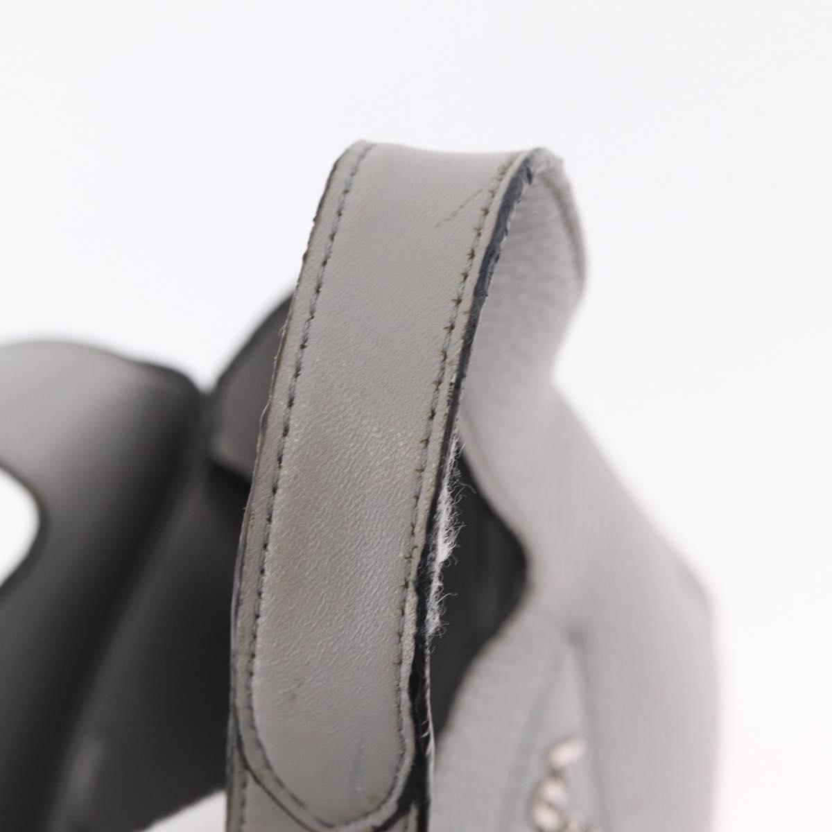 PRADA Vittelodanoy Hand Bag Leather Gray Silver Auth am12842A