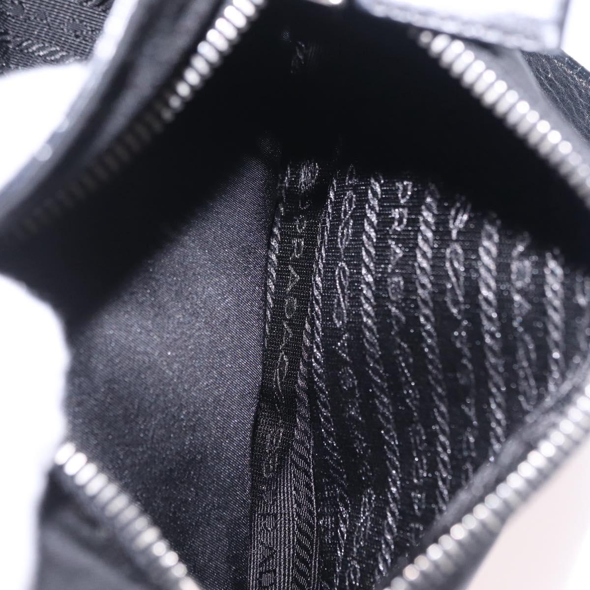 PRADA Studs Shoulder Bag Nylon Black Silver Auth am12849A