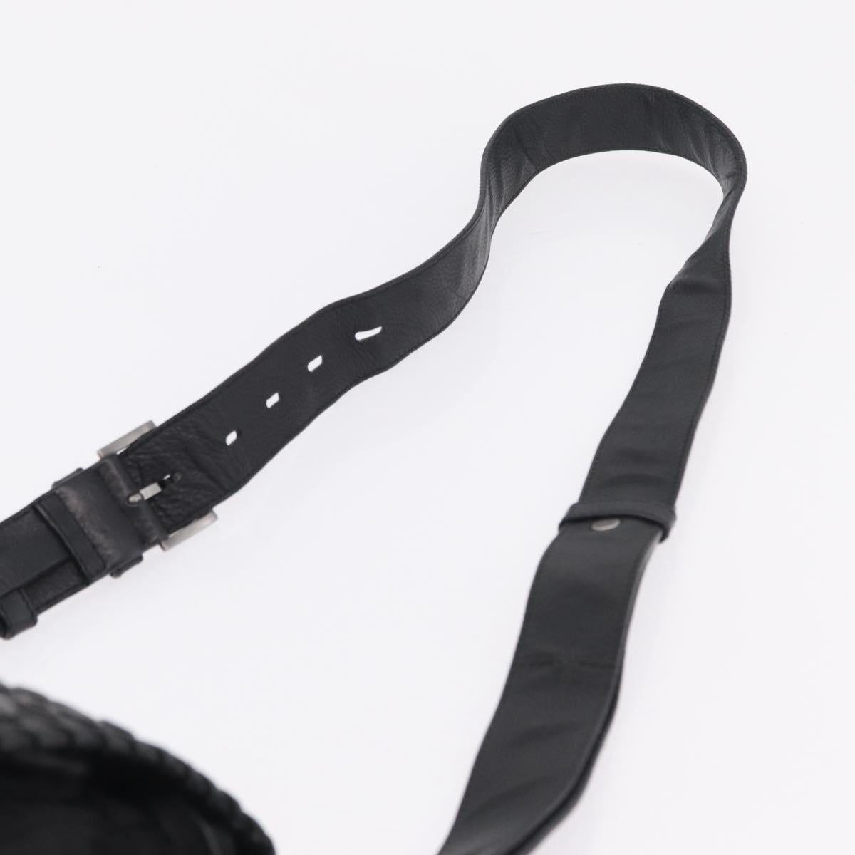 PRADA Studs Shoulder Bag Nylon Black Silver Auth am12849A