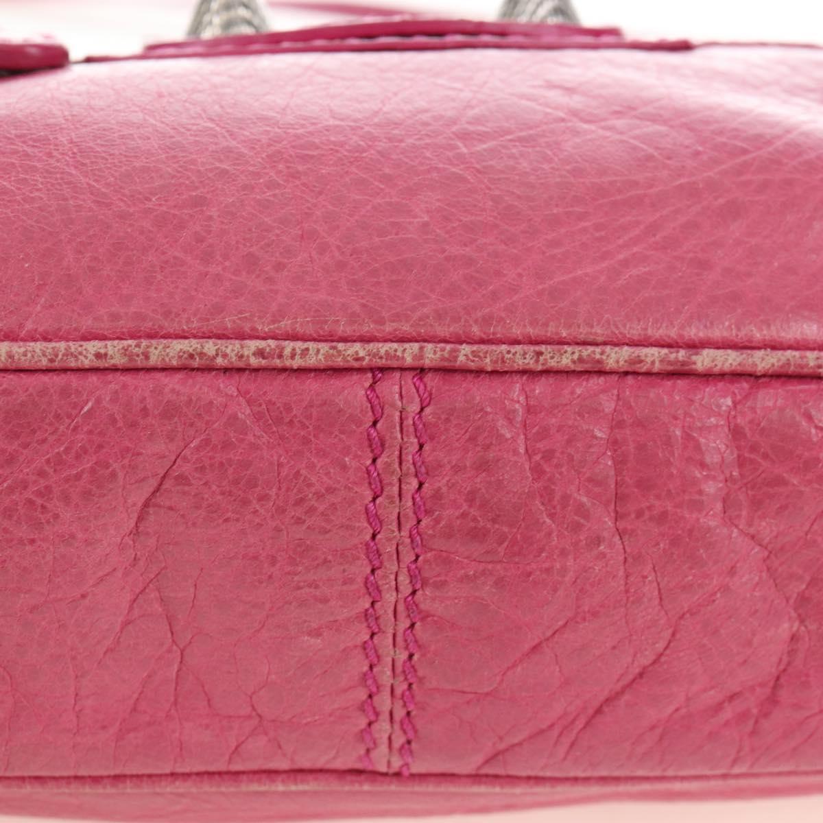 Balenciaga Giant Hip Shoulder Bag Leather Pink Silver 237203 Auth am12874V