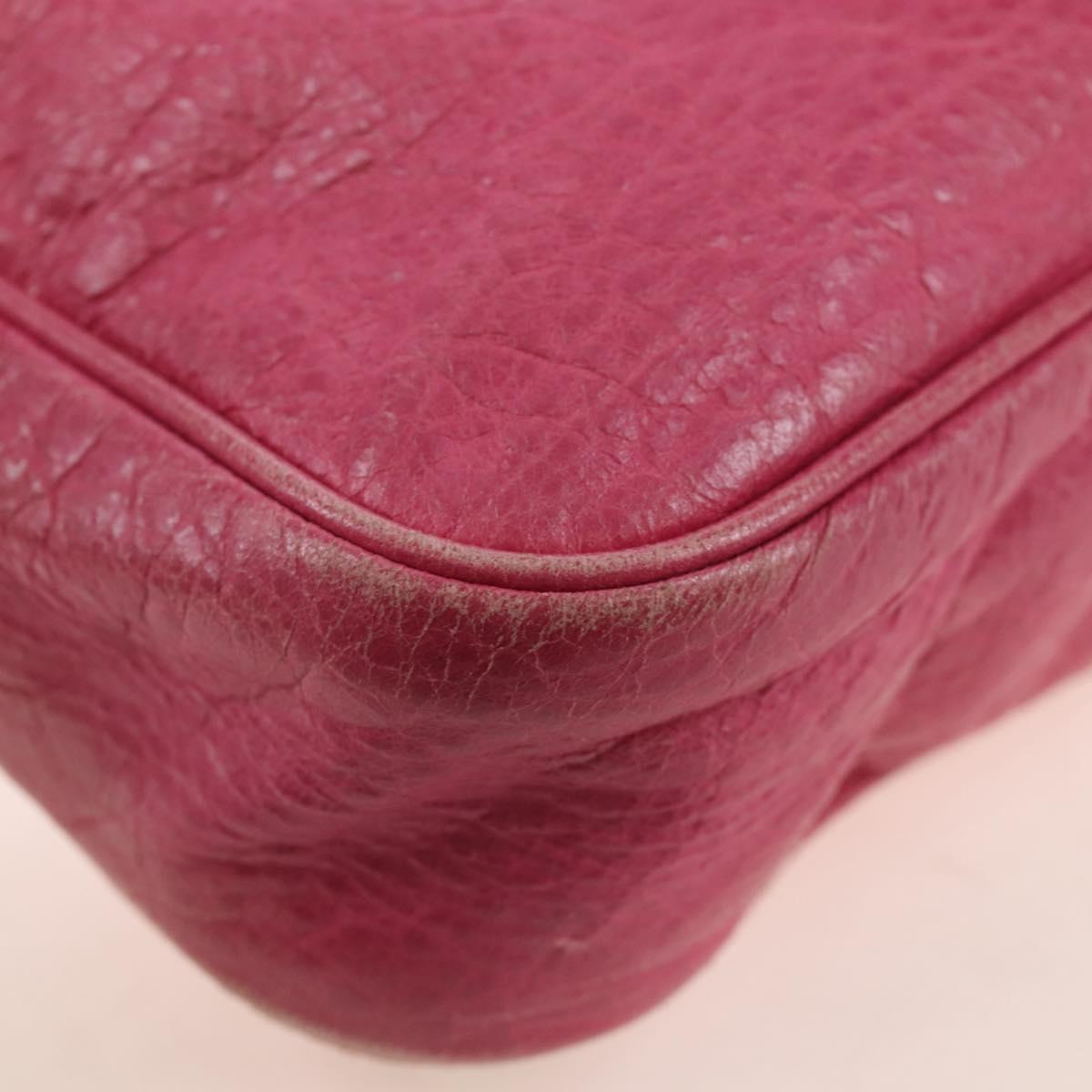 Balenciaga Giant Hip Shoulder Bag Leather Pink Silver 237203 Auth am12874V
