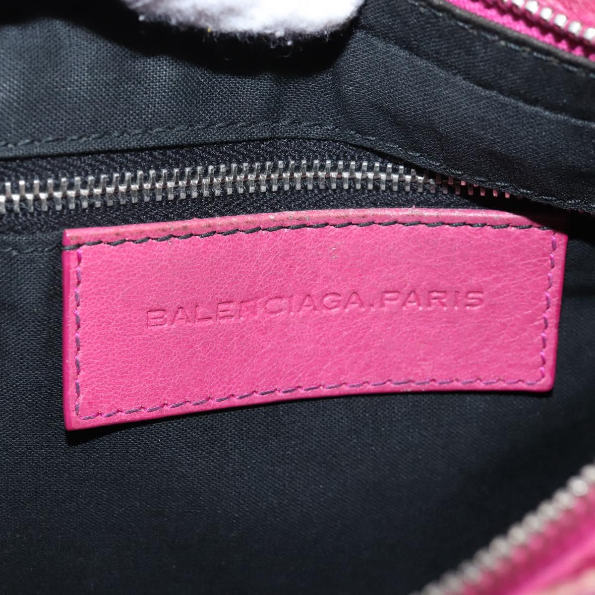 Balenciaga Giant Hip Shoulder Bag Leather Pink Silver 237203 Auth am12874V