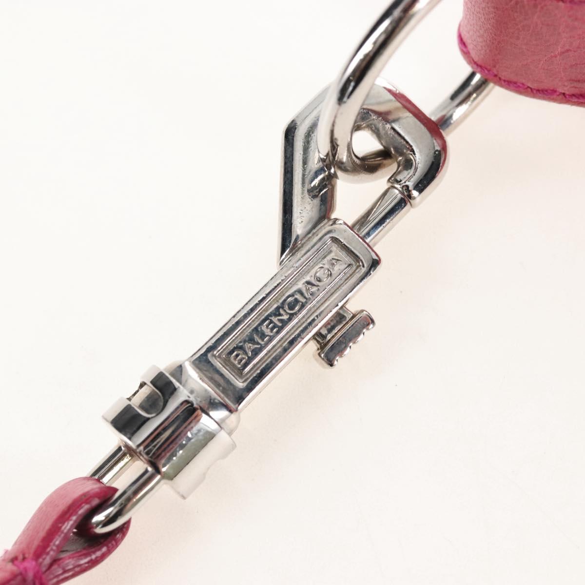 Balenciaga Giant Hip Shoulder Bag Leather Pink Silver 237203 Auth am12874V
