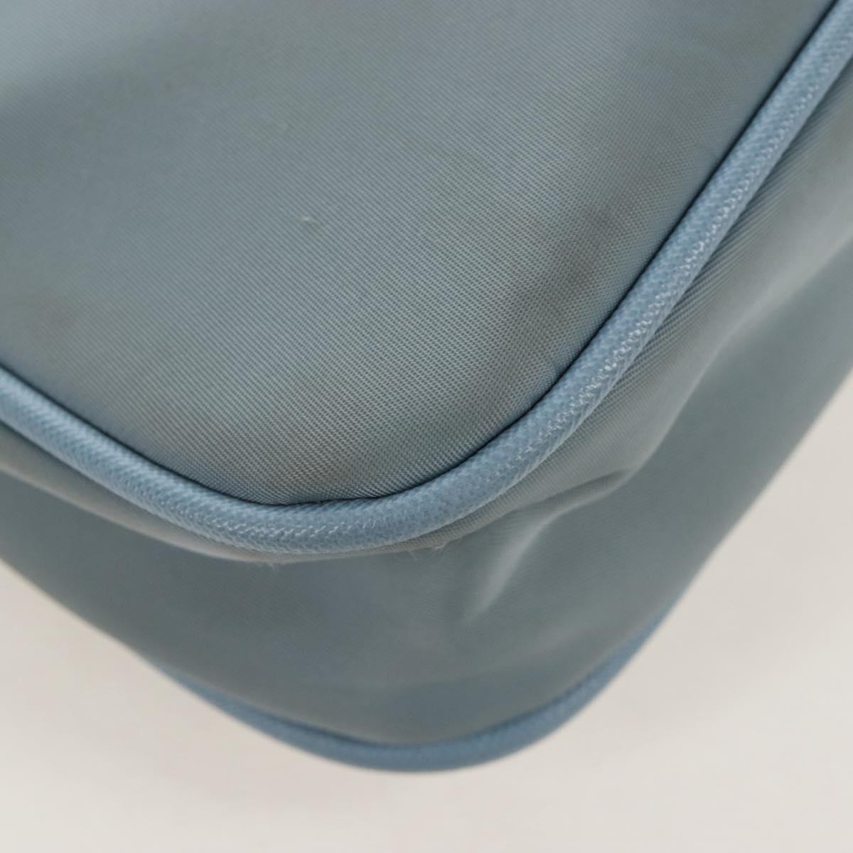 PRADA Hand Bag Nylon 2way Light Blue Silver Auth am12895A