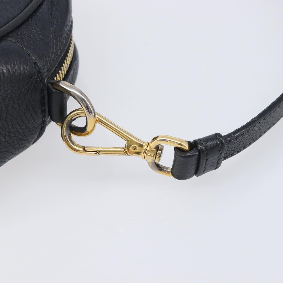 PRADA Shoulder Bag Leather Black Gold Auth am12900A