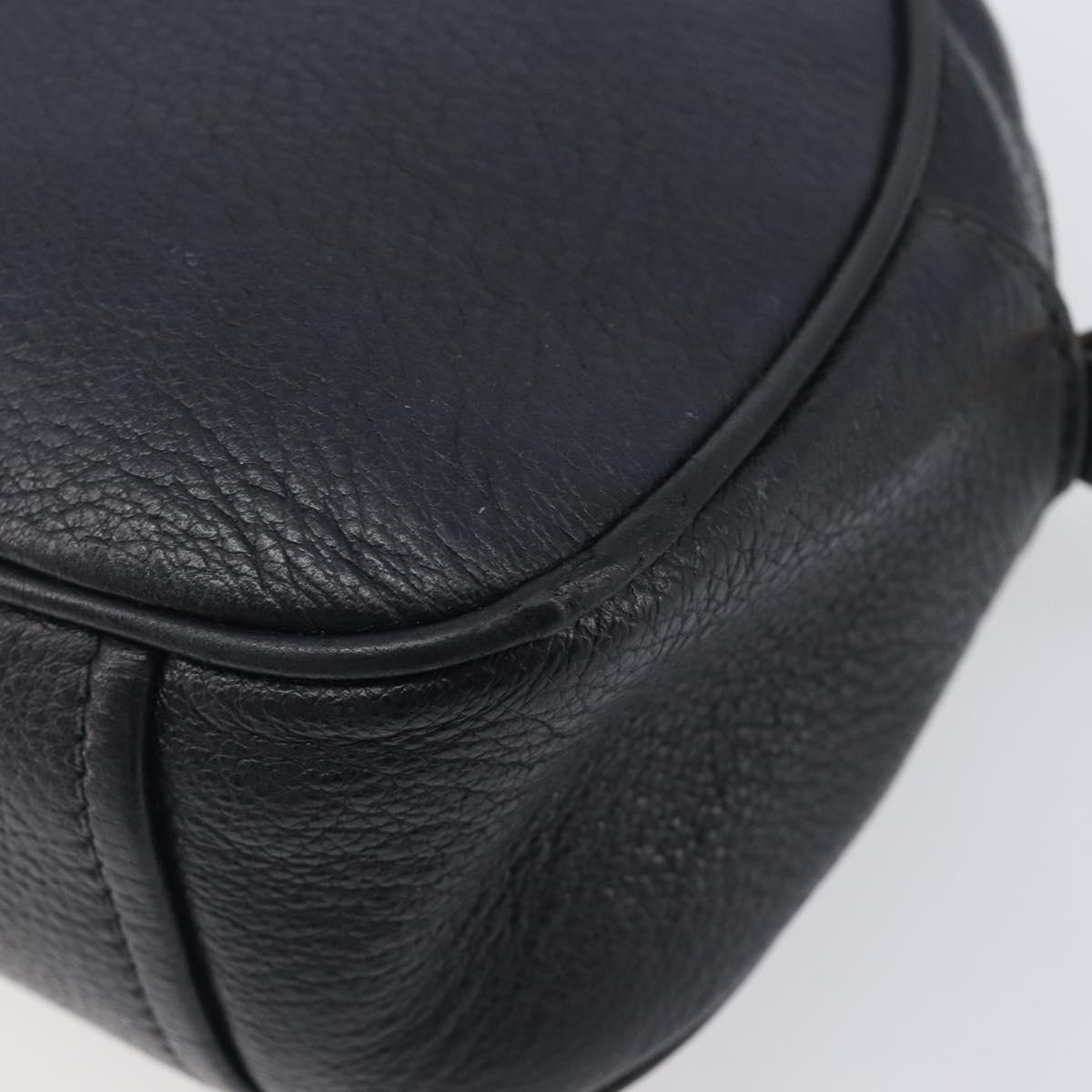 PRADA Shoulder Bag Leather Black Gold Auth am12900A