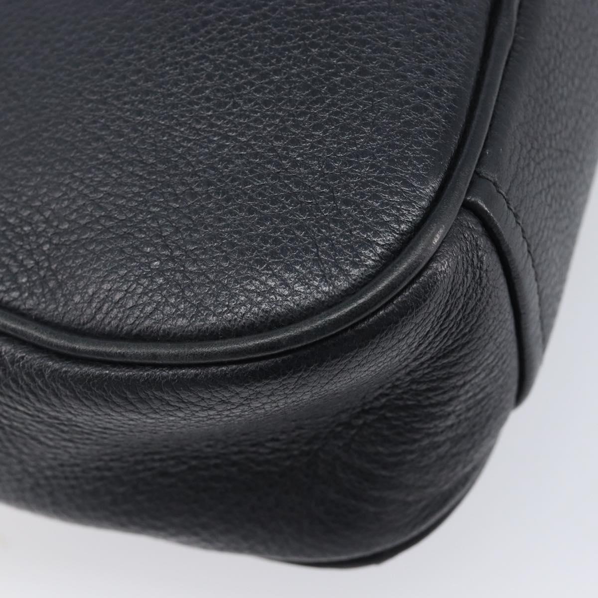 PRADA Shoulder Bag Leather Black Gold Auth am12900A