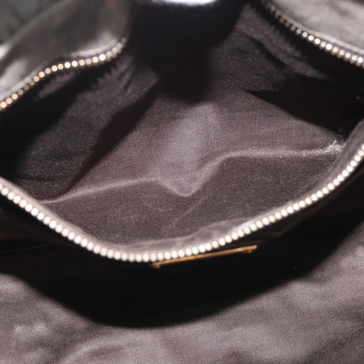 Miu Miu Side ribbon Hand Bag Leather 2way Gray Gold Auth am12902A
