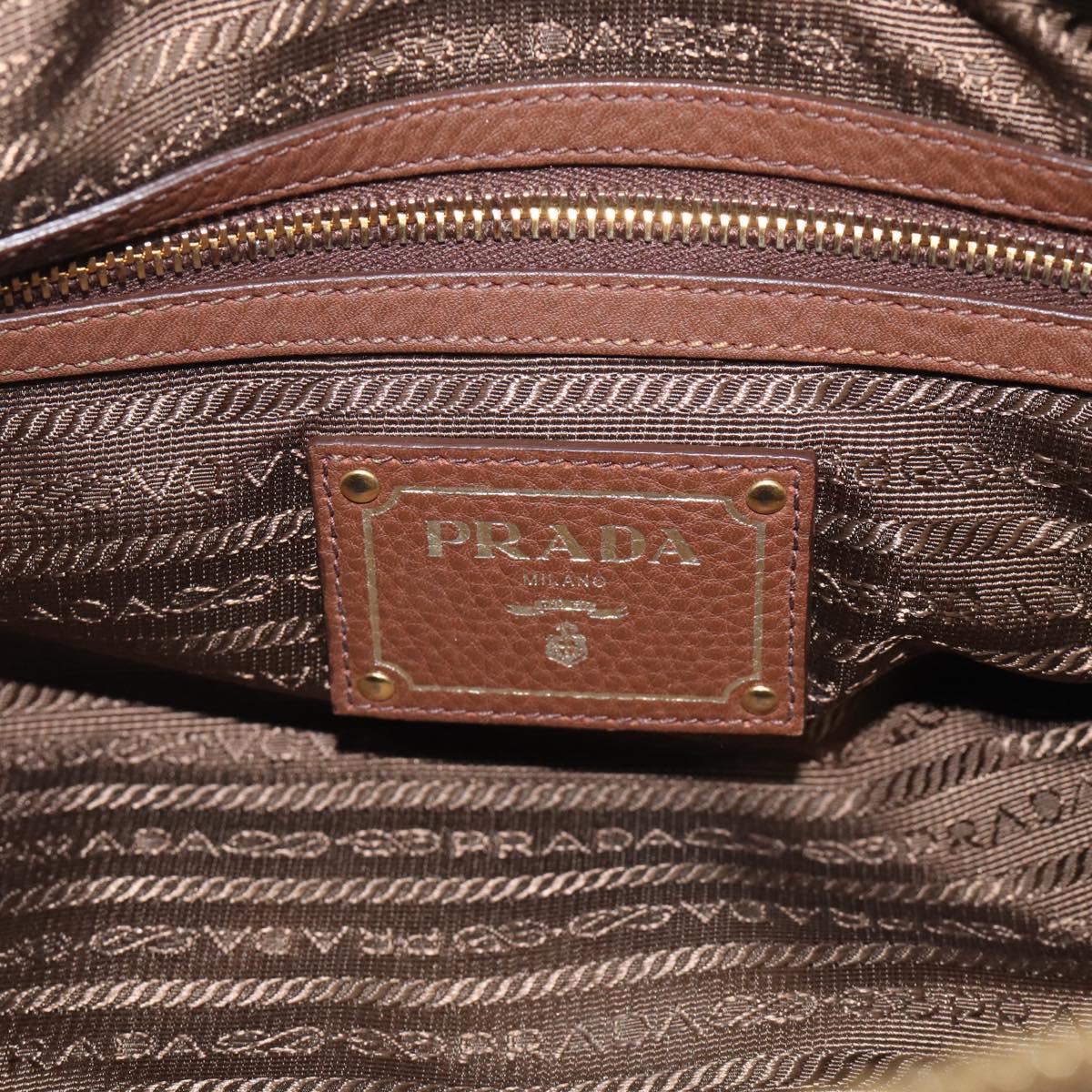 PRADA Hand Bag Taurillon Clemence Leather 2way Black Gold Auth am12903A