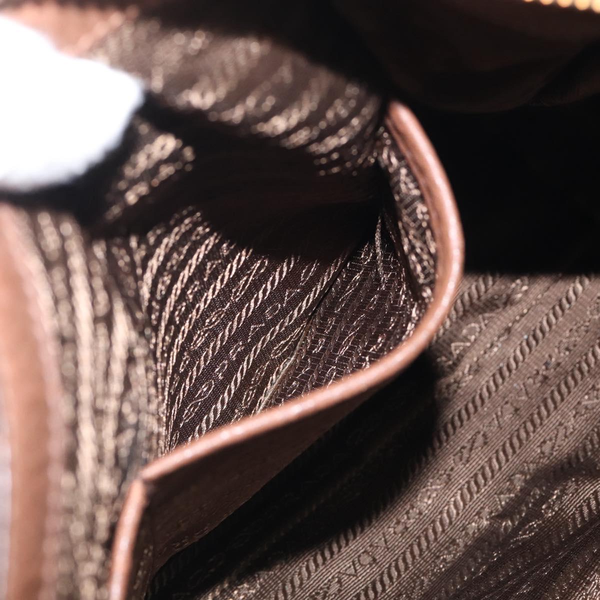 PRADA Hand Bag Taurillon Clemence Leather 2way Black Gold Auth am12903A