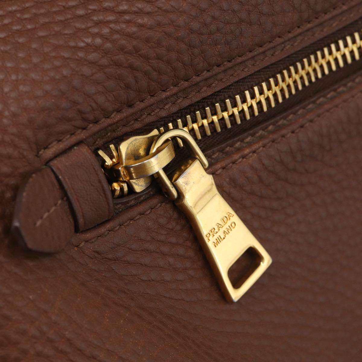 PRADA Hand Bag Taurillon Clemence Leather 2way Black Gold Auth am12903A