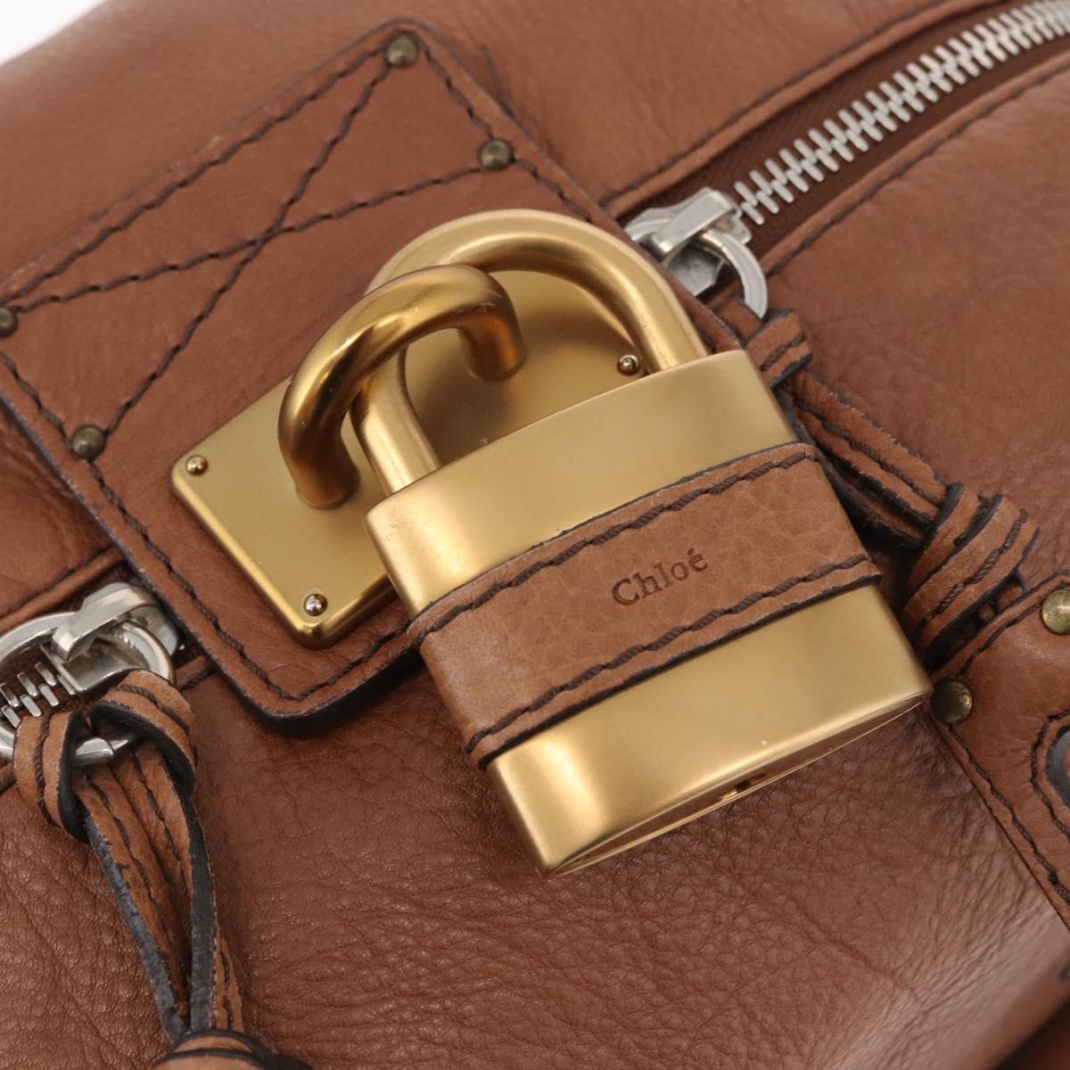 Chloe Paddington Hand Bag Leather Brown Gold Auth am12905V