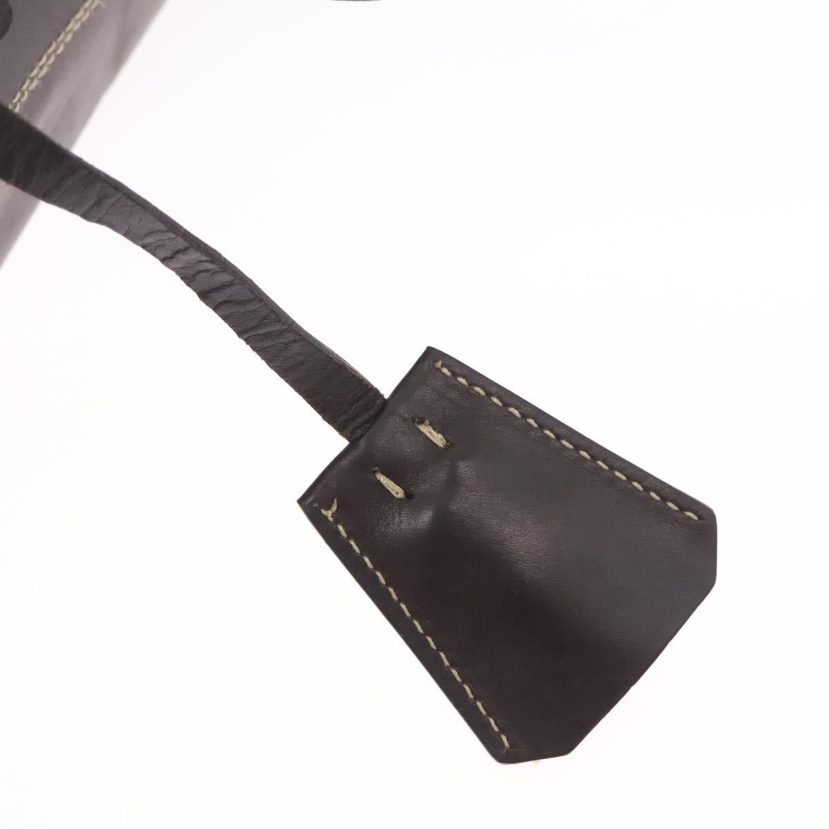 PRADA Mini Boston Bag Boston Bag Leather 2way Brown Silver B11075 Auth am12907A