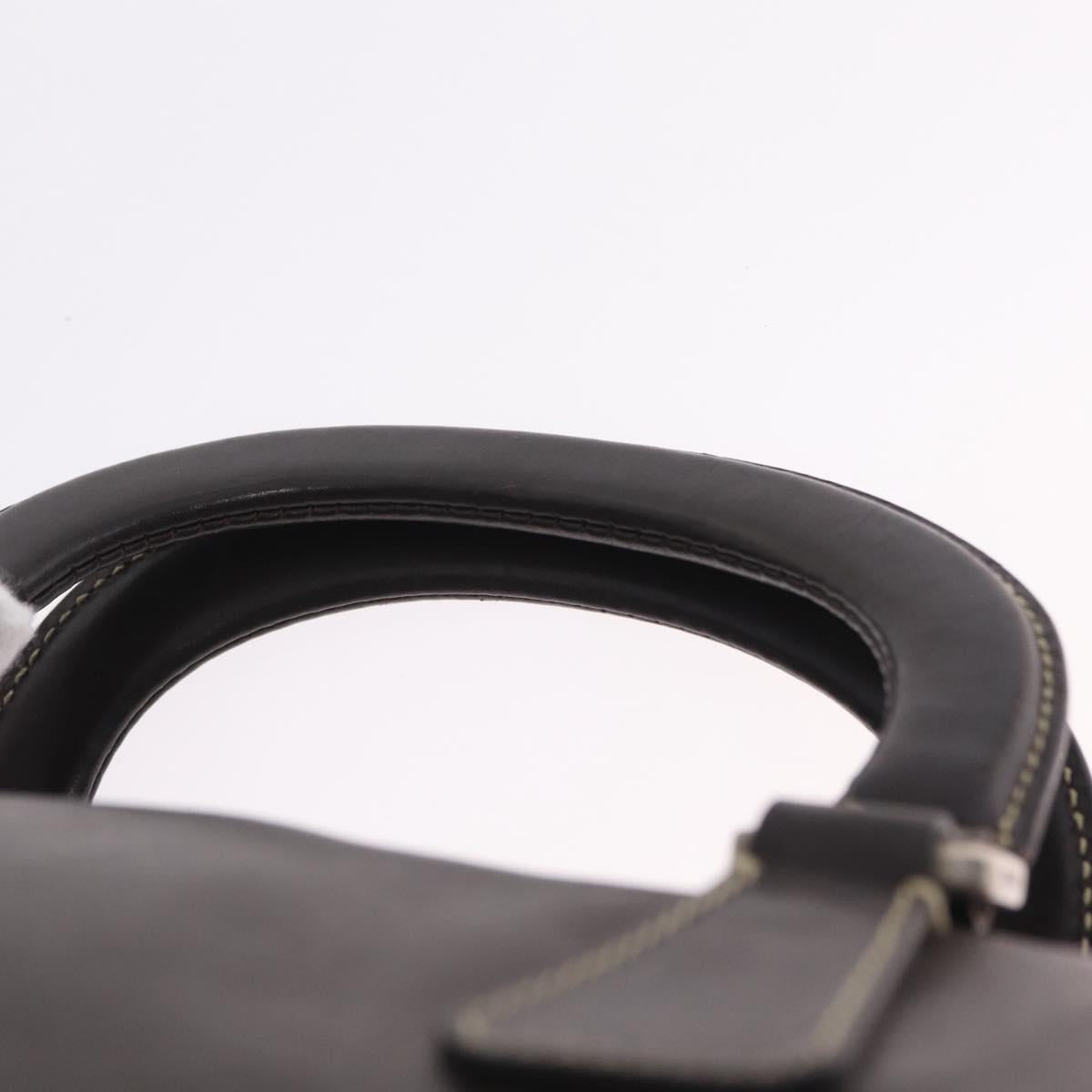 PRADA Mini Boston Bag Boston Bag Leather 2way Brown Silver B11075 Auth am12907A