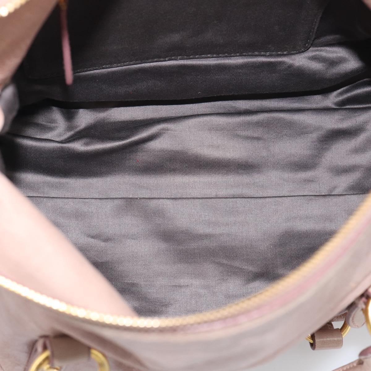 Miu Miu Side Ribbon Hand Bag Leather 2way Pink Gold Auth am12908V