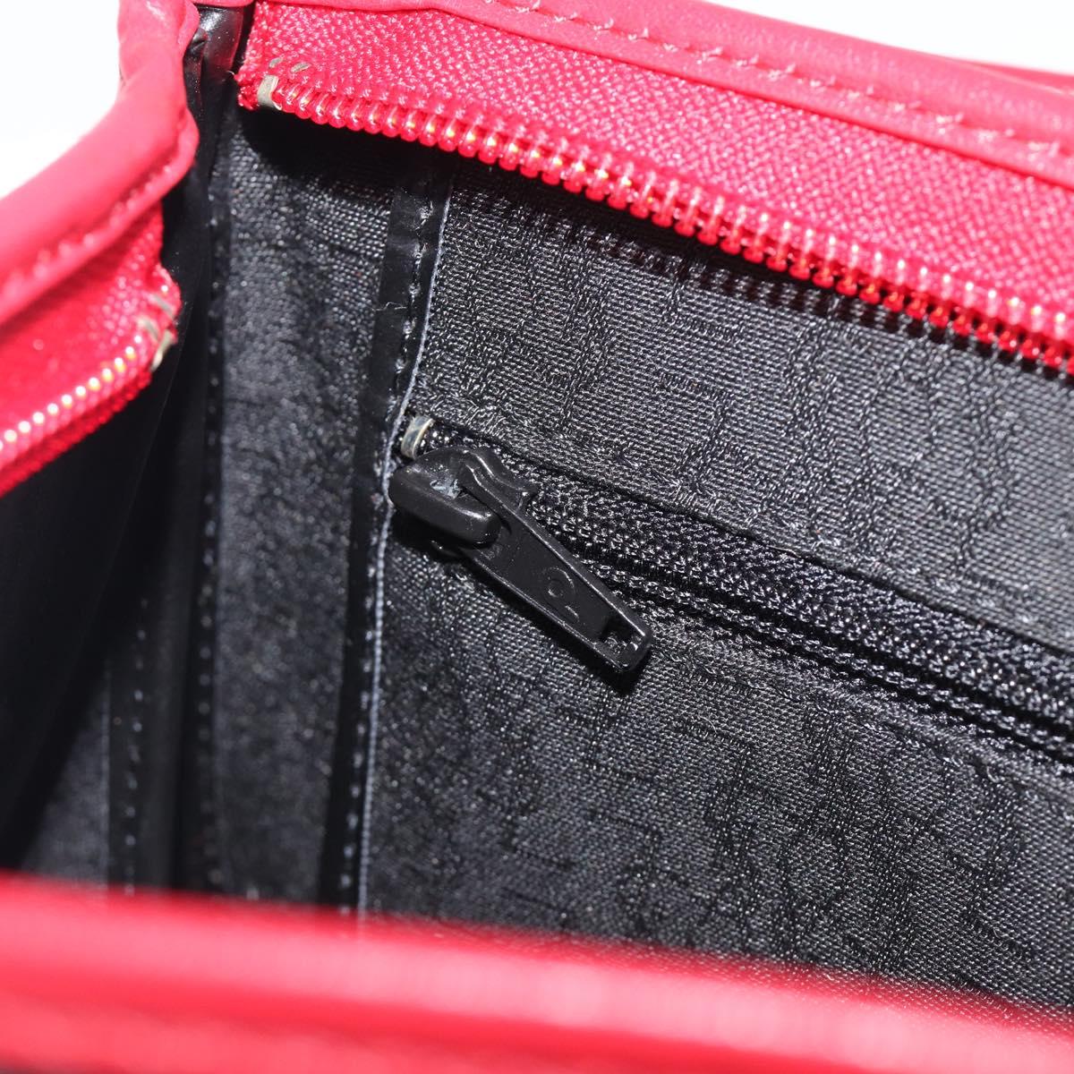 Saint Laurent Clutch Bag Leather Canvas Red Gray gold Auth am12909A