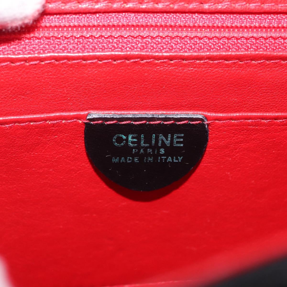 CELINE Star Ball Hand Bag Leather Black Gold Auth am12910V