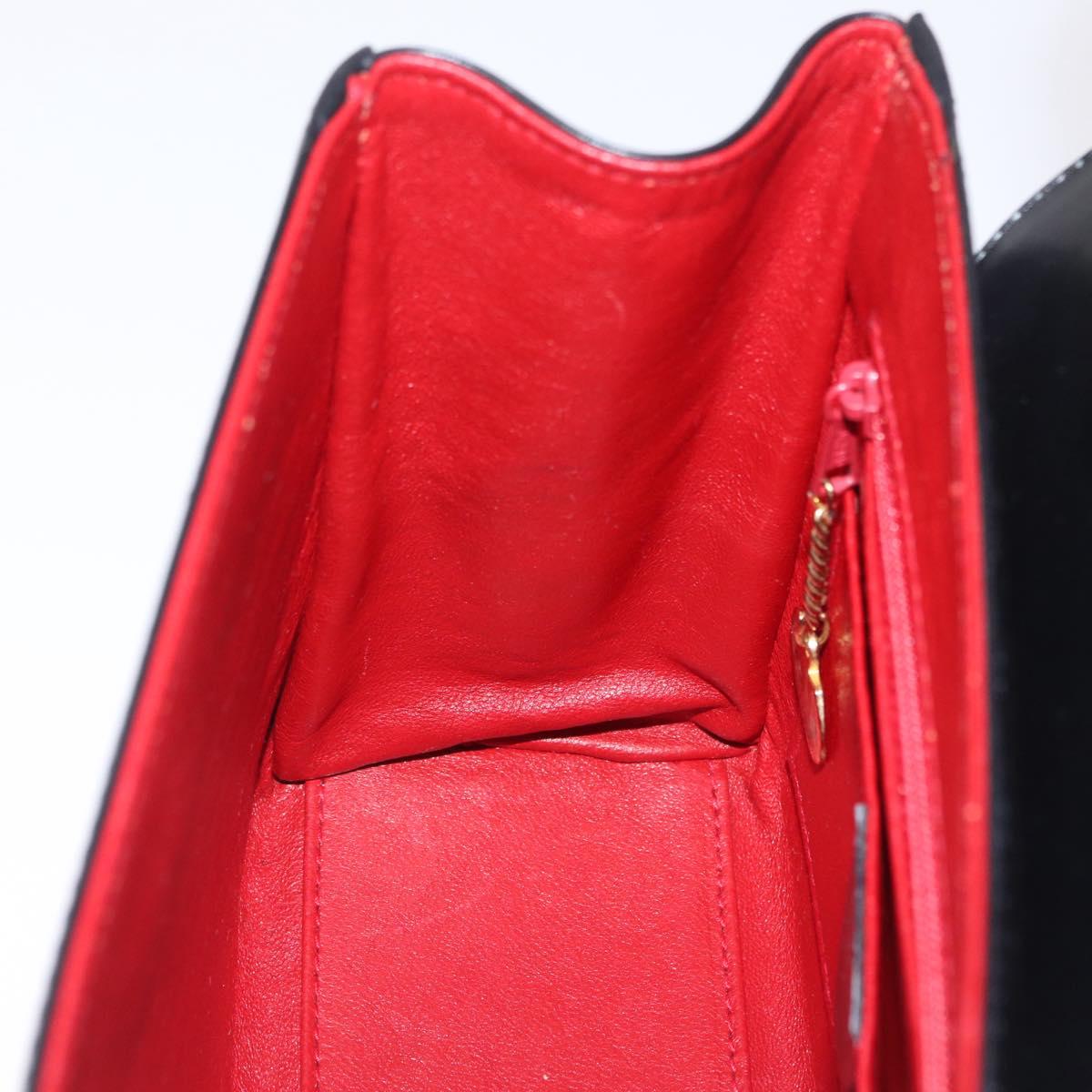 CELINE Star Ball Hand Bag Leather Black Gold Auth am12910V