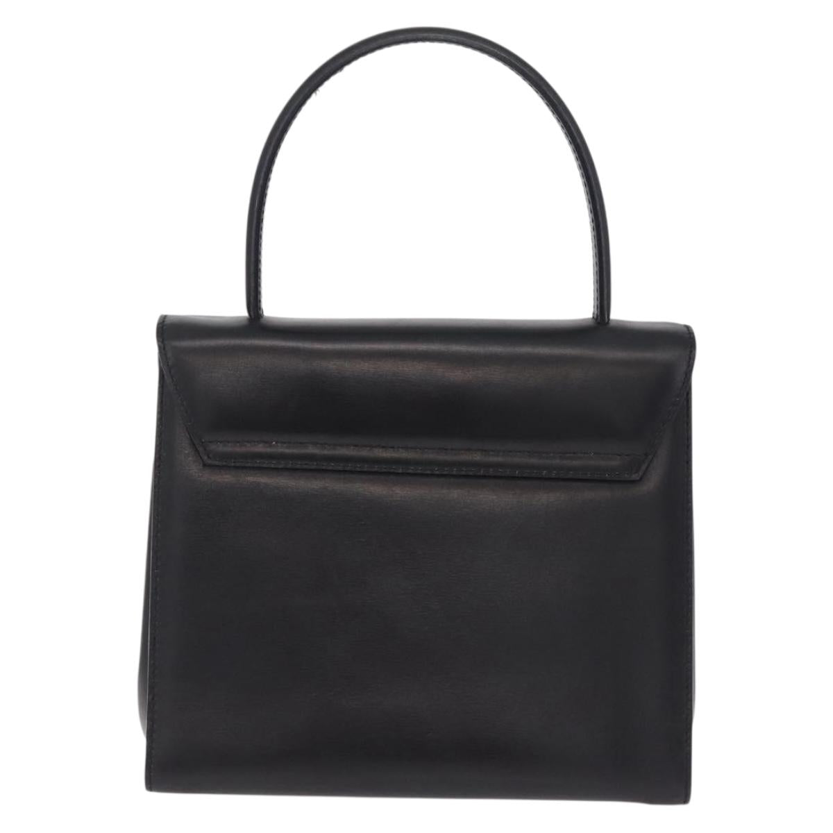 CELINE Star Ball Hand Bag Leather Black Gold Auth am12910V