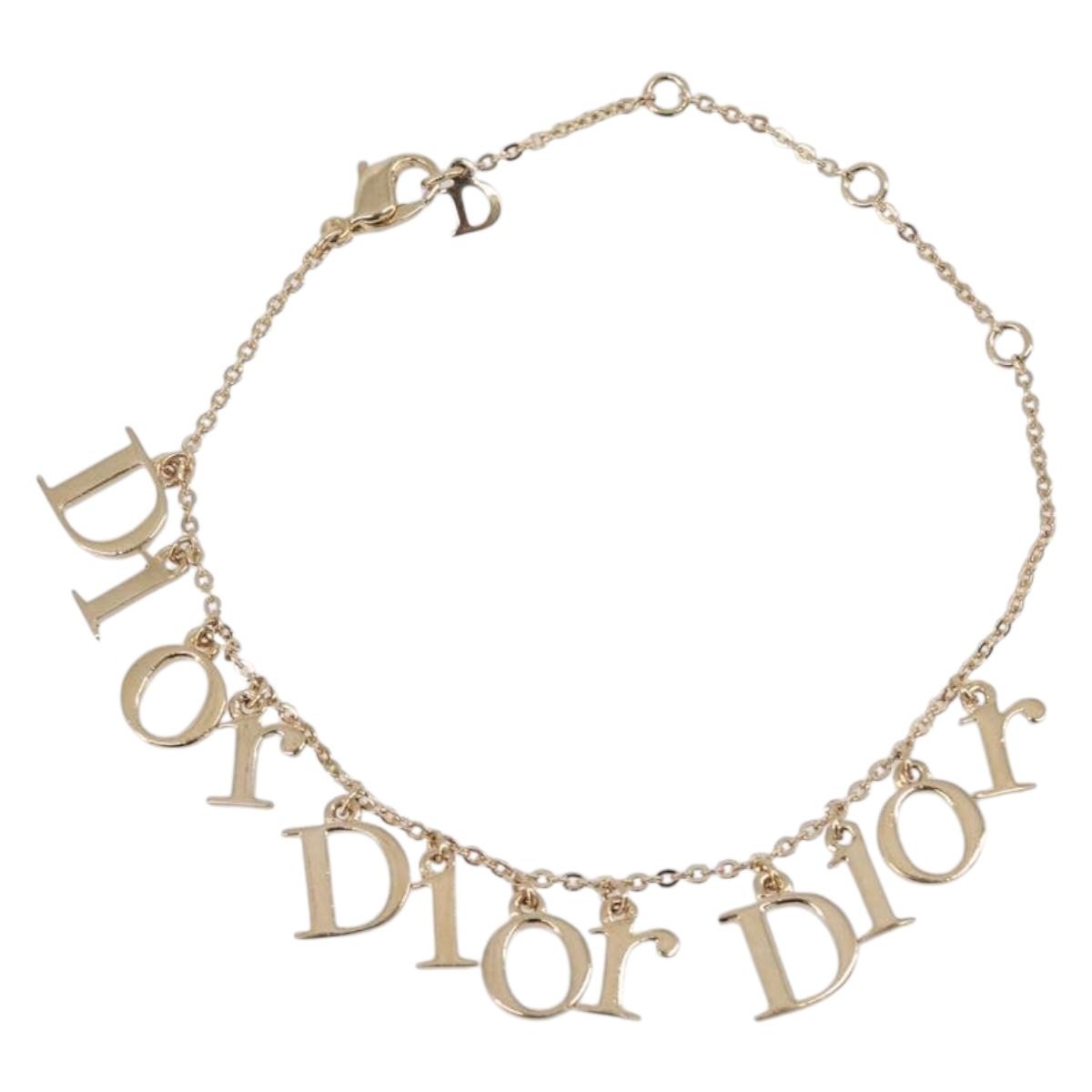 Christian Dior Triple Bracelet metal Gold Auth am12932M