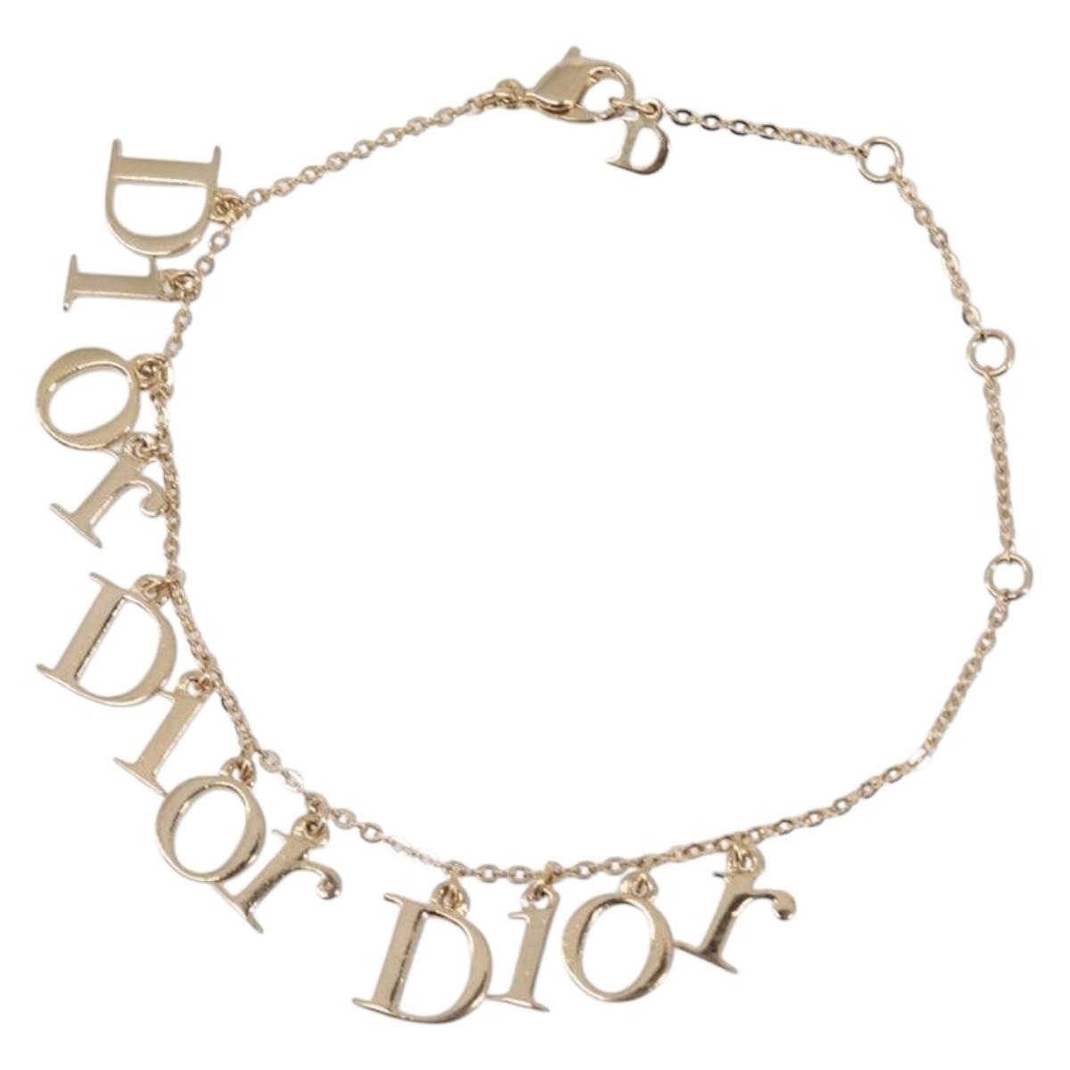 Christian Dior Triple Bracelet metal Gold Auth am12932M