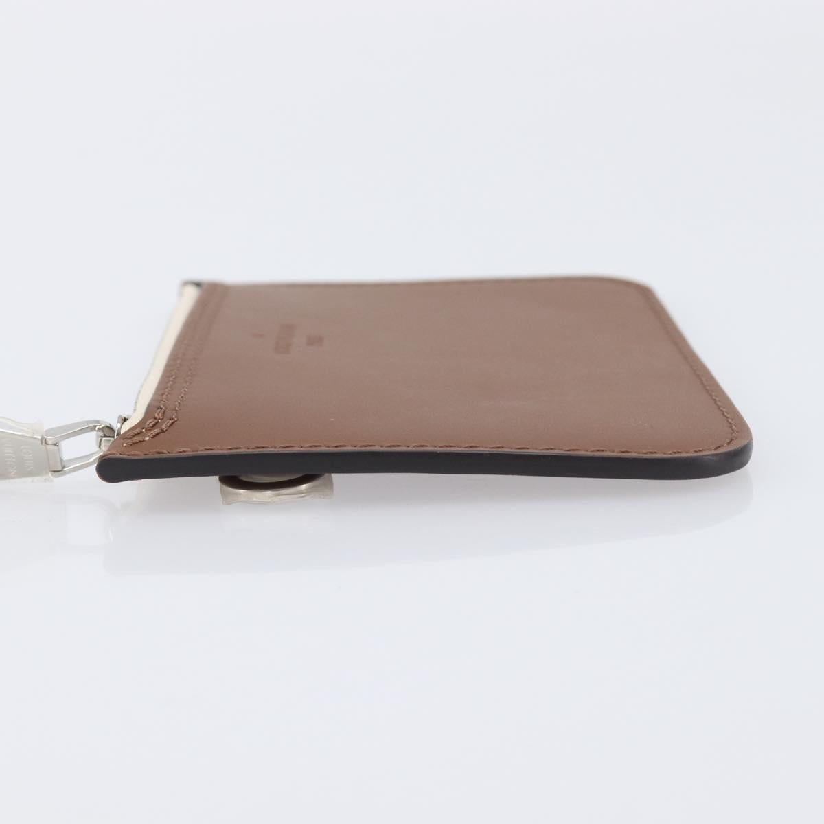 LOUIS VUITTON Mahina PM Pouch Leather Brown LV Auth am12934V
