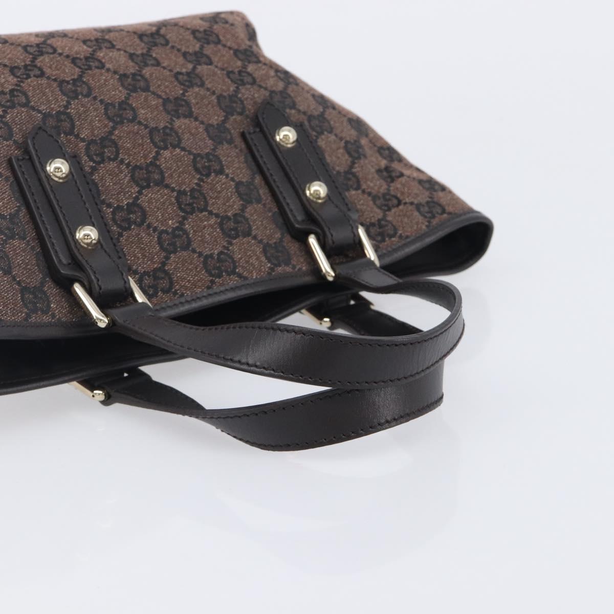 GUCCI GG Canvas Hand Bag Gold Brown 257249 Auth am12939V