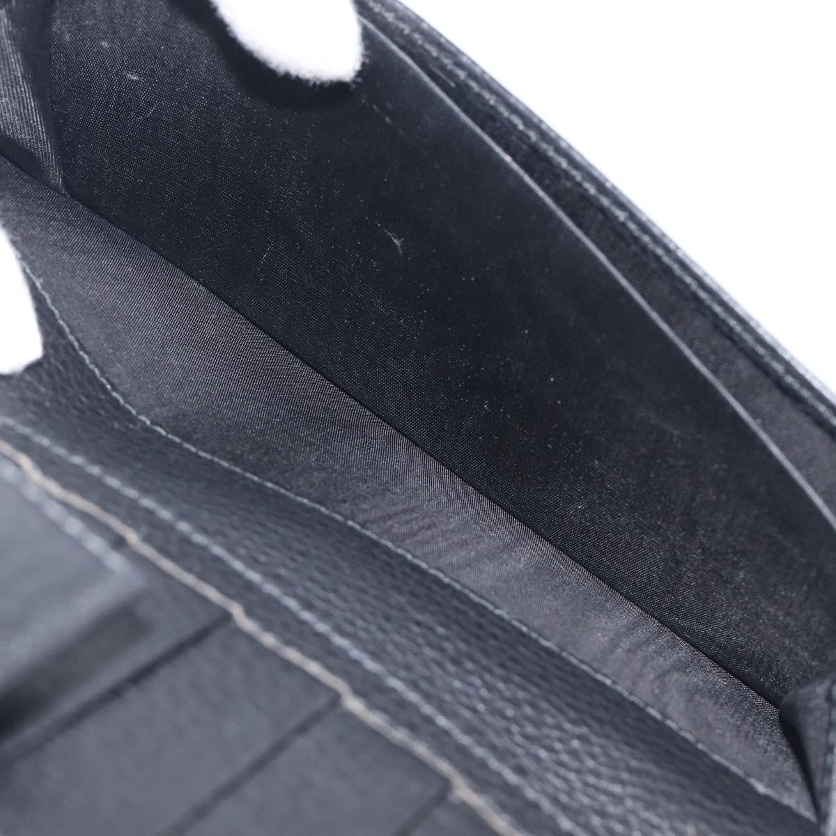 GUCCI GG Canvas Long Wallet Nylon Black Silver 231835 Auth am12944V