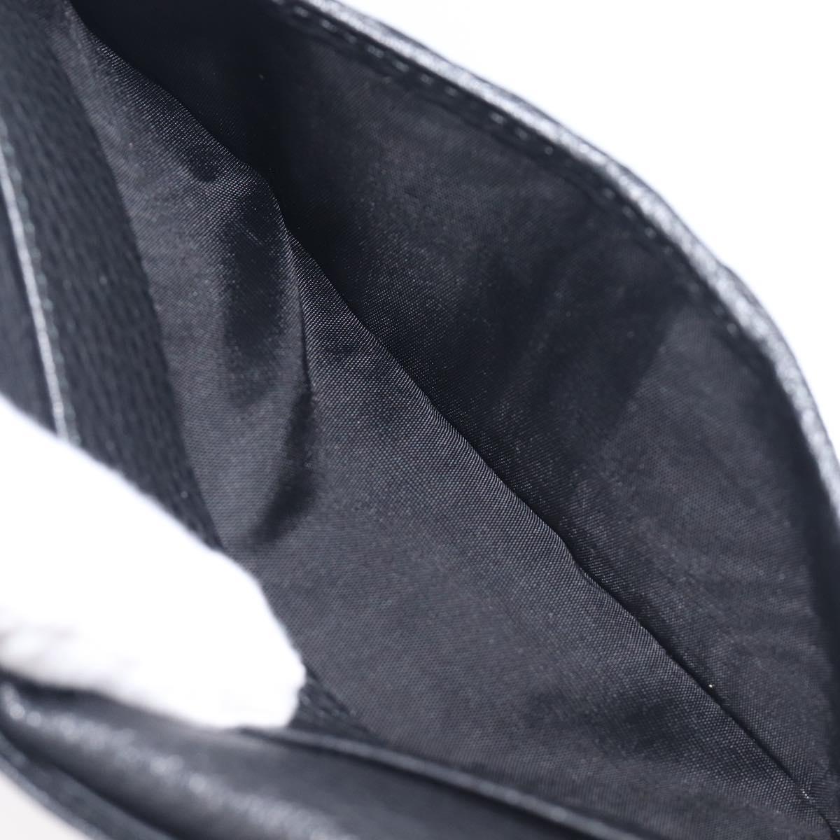 GUCCI GG Canvas Long Wallet Nylon Black Silver 231835 Auth am12944V