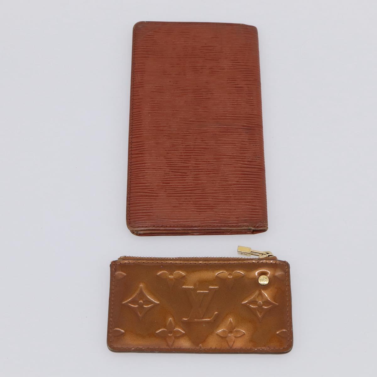 LOUIS VUITTON Vernis Epi Wallet Leather Patent leather 4 Set LV Auth am12955