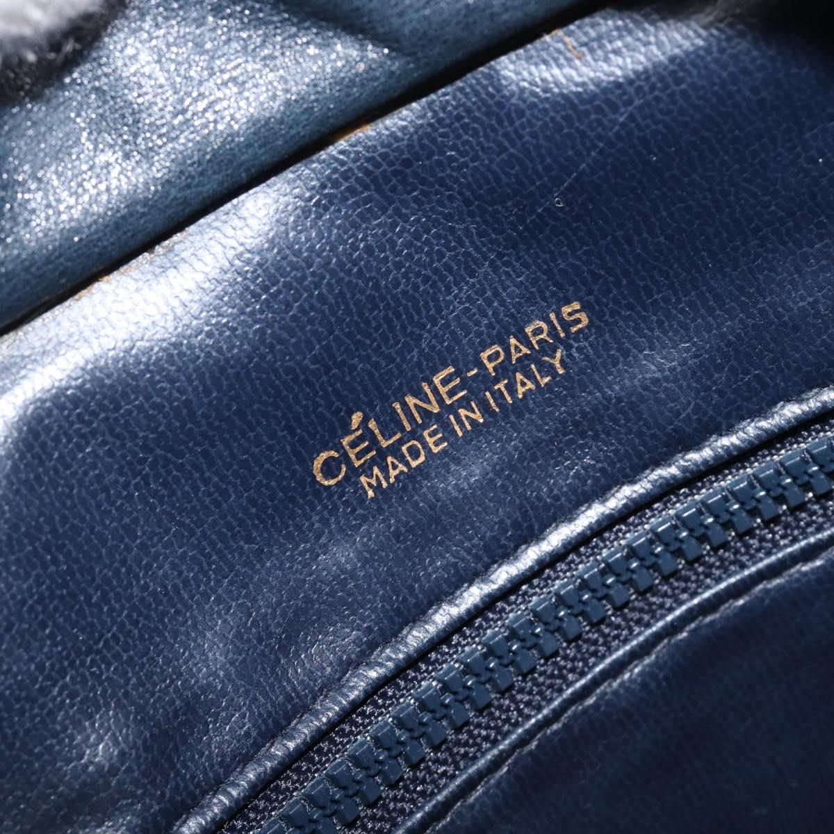 CELINE C Sulky Shoulder Bag Canvas Navy Gold Auth am12958