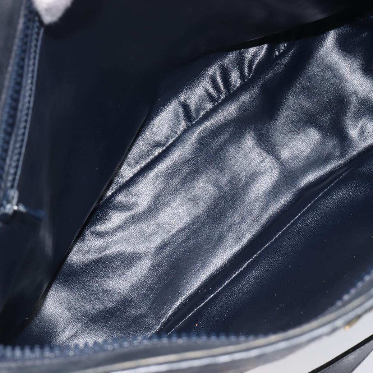 CELINE C Sulky Shoulder Bag Canvas Navy Gold Auth am12958
