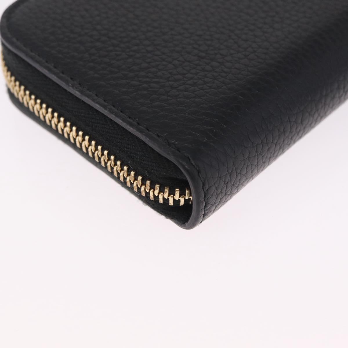 Salvatore Ferragamo Gancini Coin Purse Taurillon Leather Black Auth am12960V