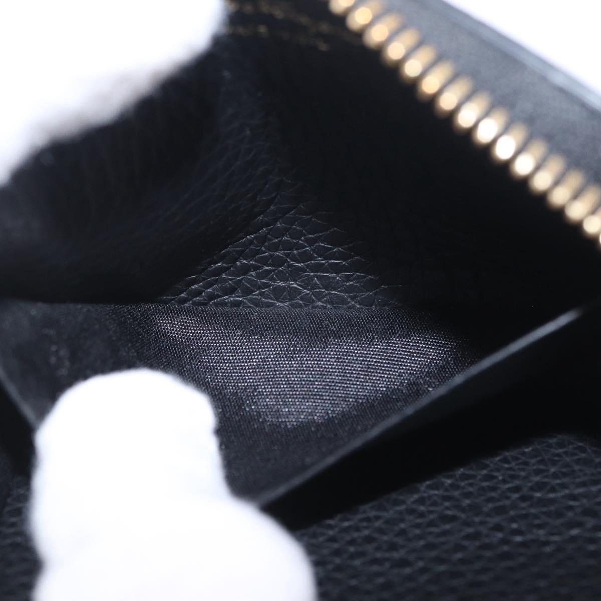 Salvatore Ferragamo Gancini Coin Purse Taurillon Leather Black Auth am12960V