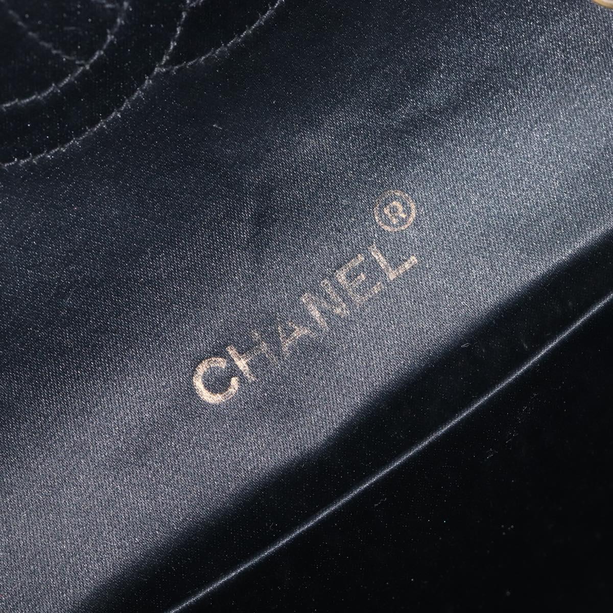 CHANEL Matelasse Decacoco Chain Shoulder Bag Satin Black Gold CC Auth am12961M