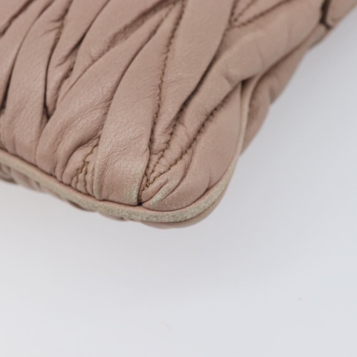 Miu Miu Matelasse Chain Shoulder Bag Leather Pink Gold RTC540 Auth am12975V