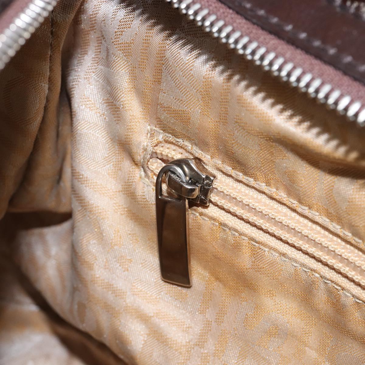 Salvatore Ferragamo Gancini Hand Bag Suede Brown Silver Auth am12981V