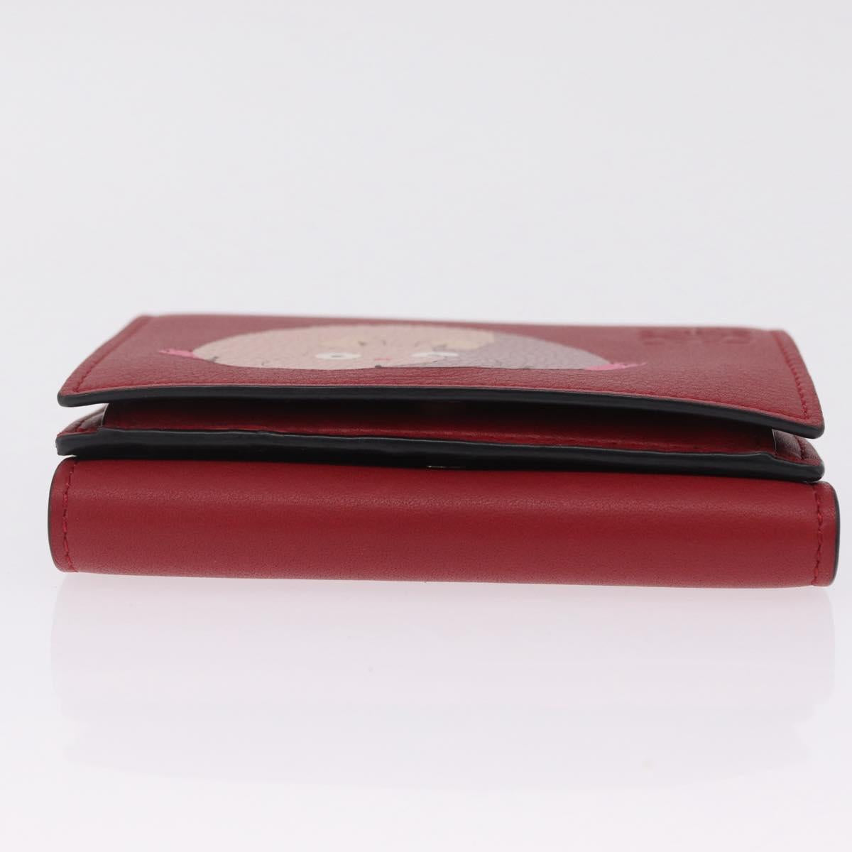 LOEWE Studio Ghibli Spirited Away Bo Mouse Wallet Leather Red Auth am12984SM