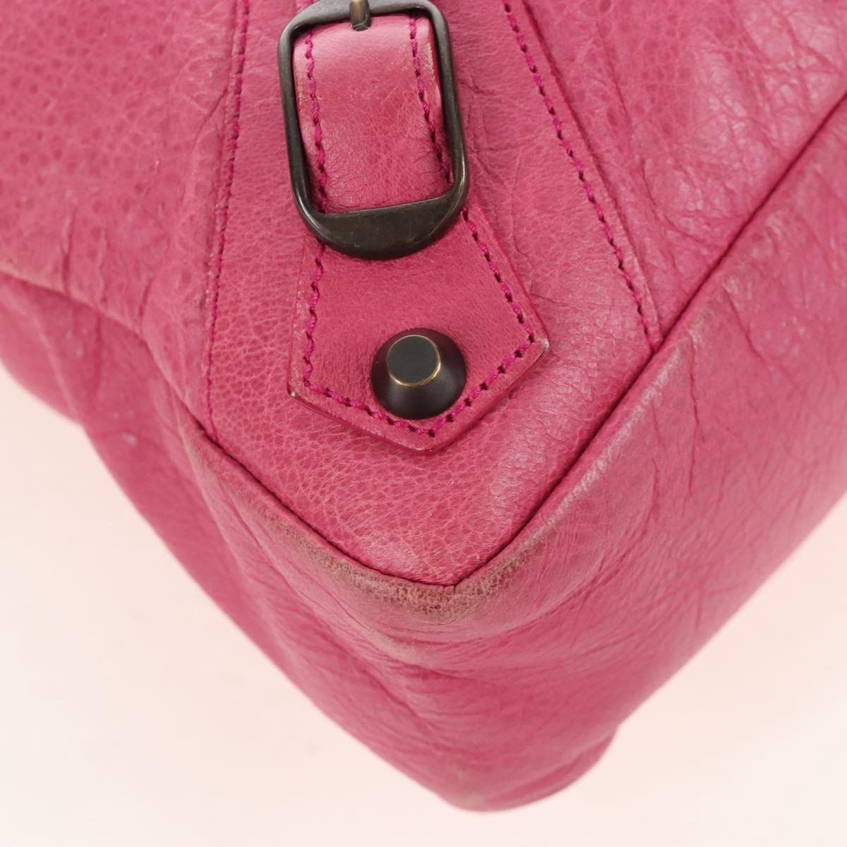 Balenciaga The Town Hand Bag Leather 2way Pink 240579 Auth am12986V