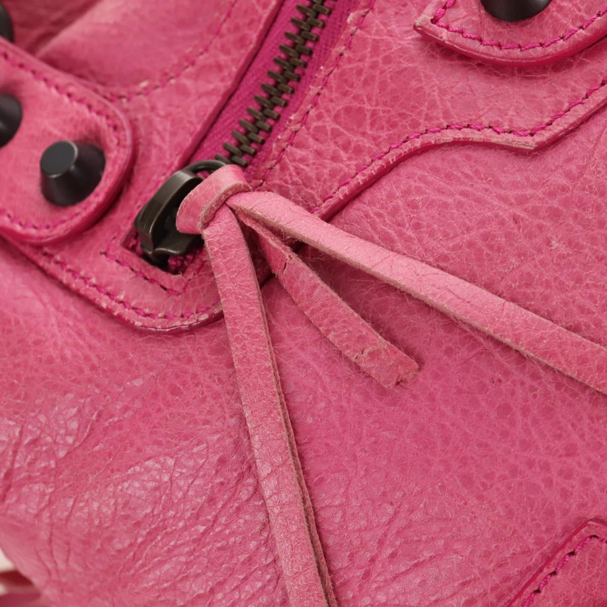 Balenciaga The Town Hand Bag Leather 2way Pink 240579 Auth am12986V