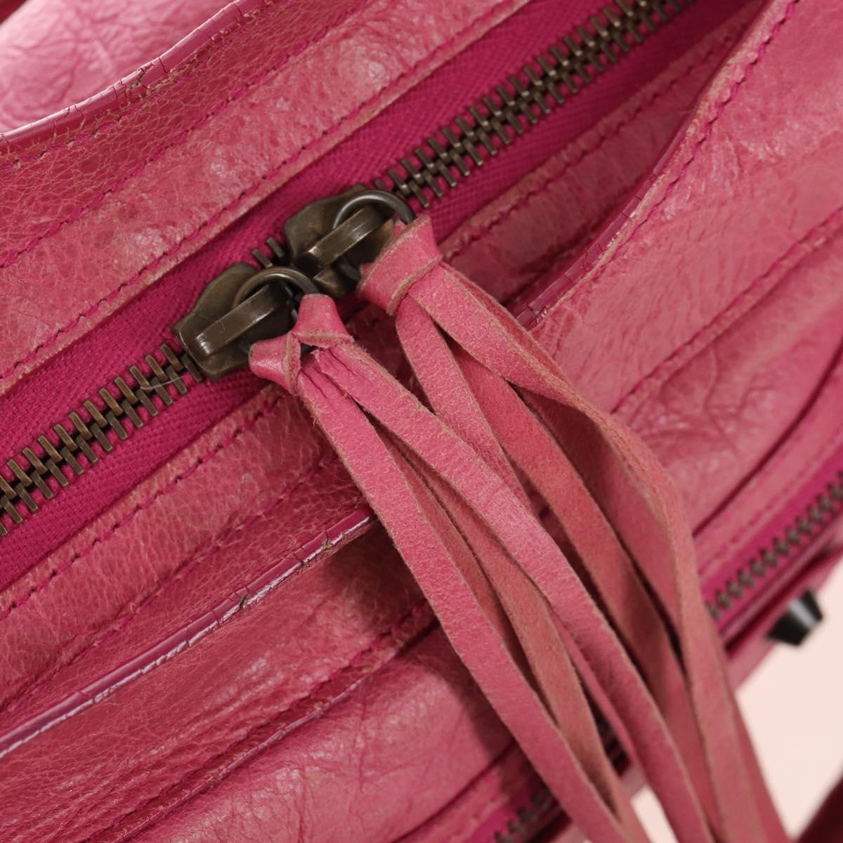 Balenciaga The Town Hand Bag Leather 2way Pink 240579 Auth am12986V