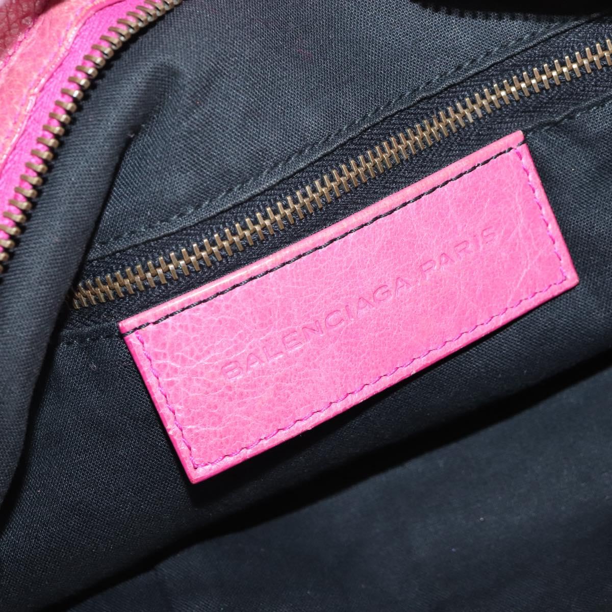 Balenciaga The Town Hand Bag Leather 2way Pink 240579 Auth am12986V