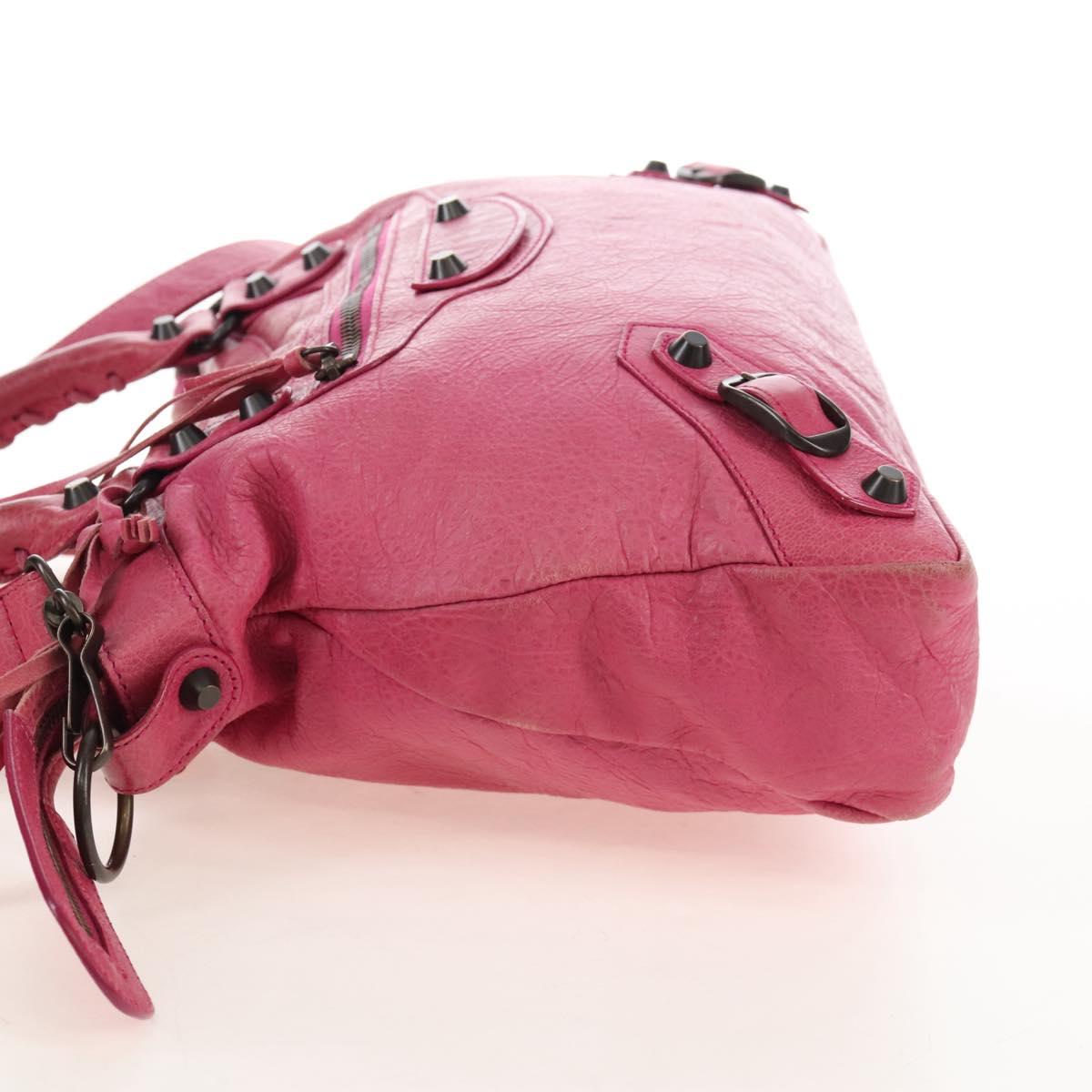 Balenciaga The Town Hand Bag Leather 2way Pink 240579 Auth am12986V