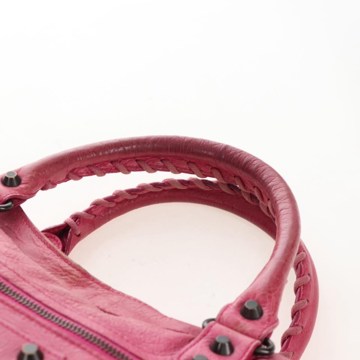 Balenciaga The Town Hand Bag Leather 2way Pink 240579 Auth am12986V