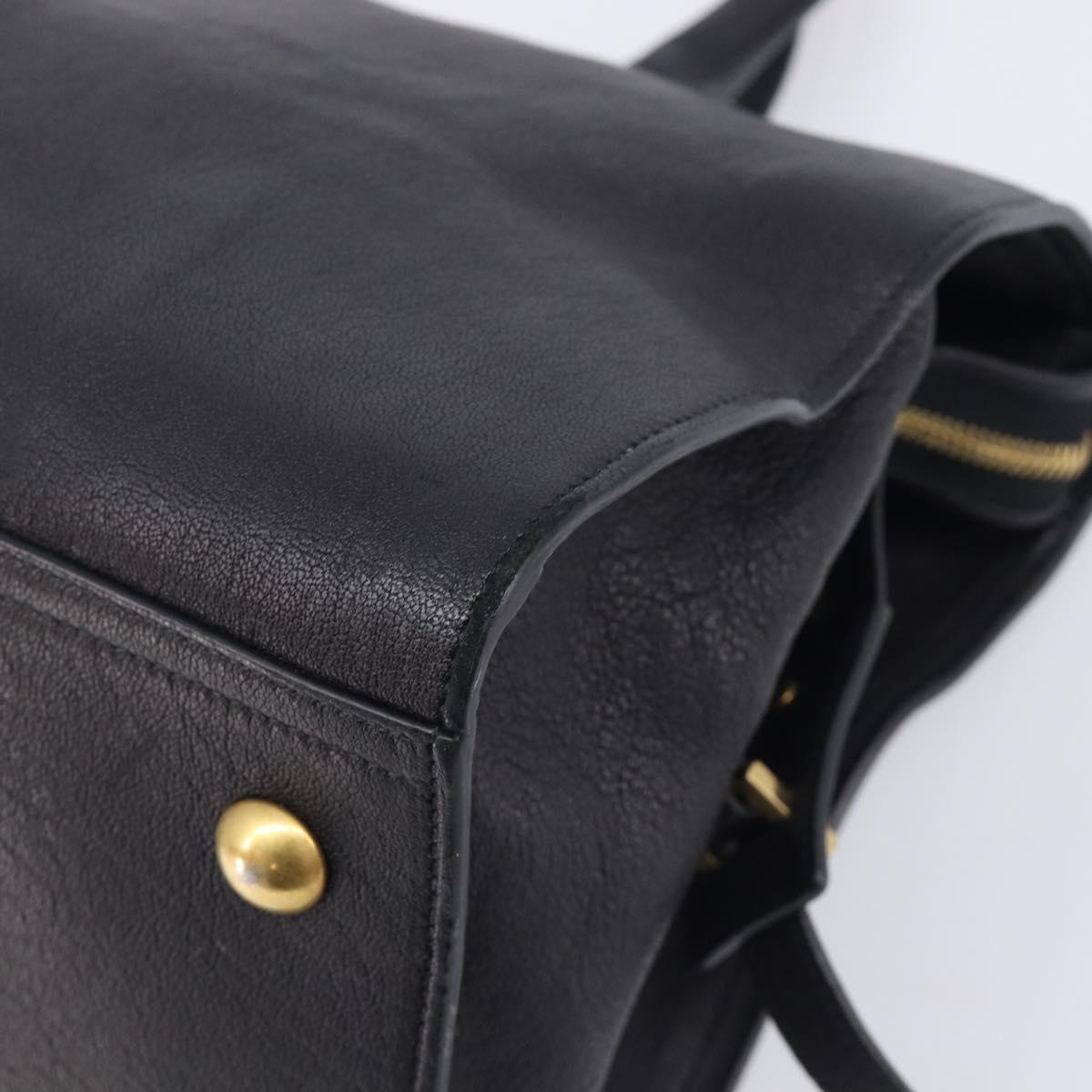 Saint Laurent Cabas Hand Bag Leather 2way Black Gold 311220 Auth am12987V
