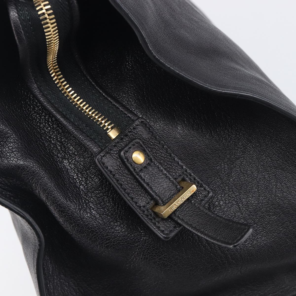Saint Laurent Cabas Hand Bag Leather 2way Black Gold 311220 Auth am12987V