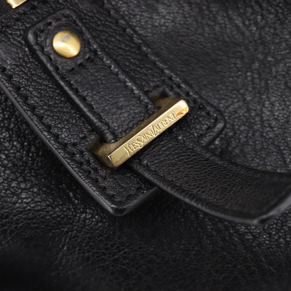 Saint Laurent Cabas Hand Bag Leather 2way Black Gold 311220 Auth am12987V