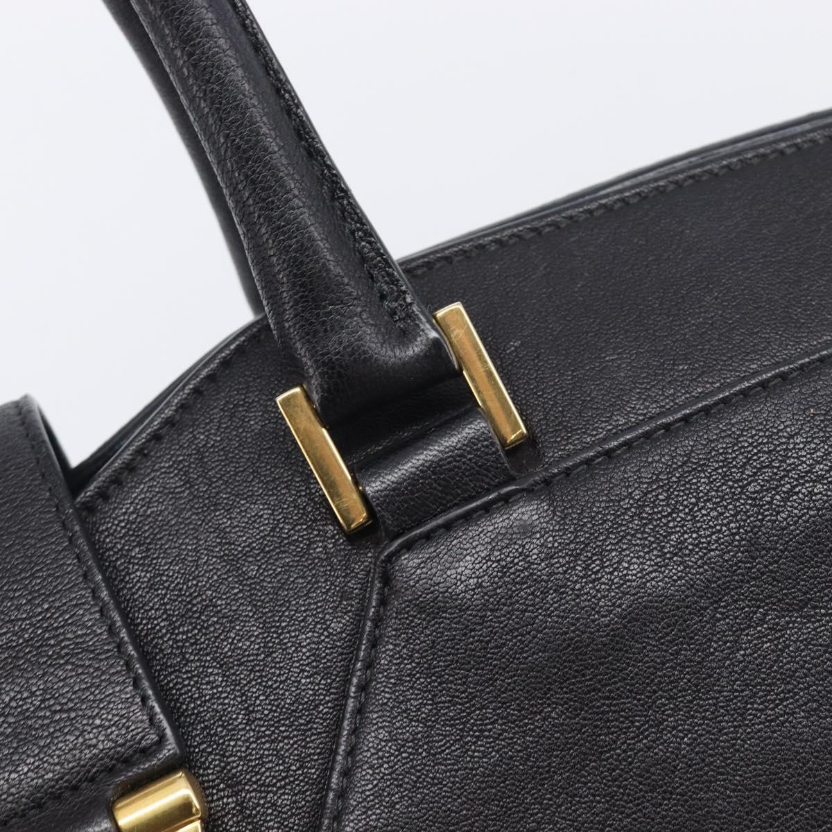 Saint Laurent Cabas Hand Bag Leather 2way Black Gold 311220 Auth am12987V