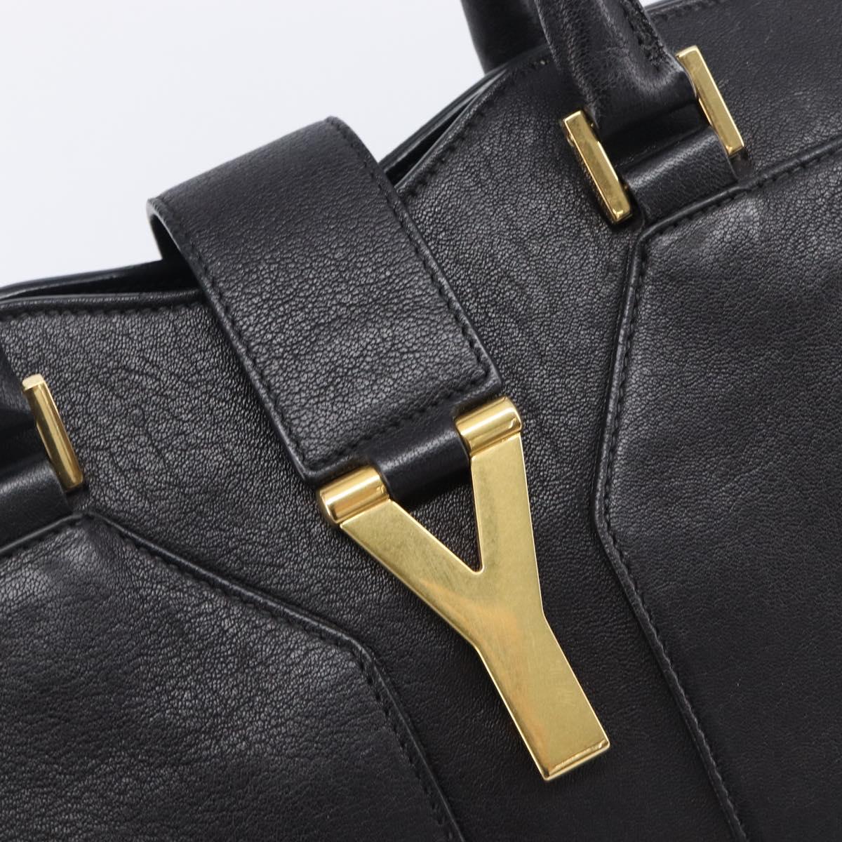 Saint Laurent Cabas Hand Bag Leather 2way Black Gold 311220 Auth am12987V