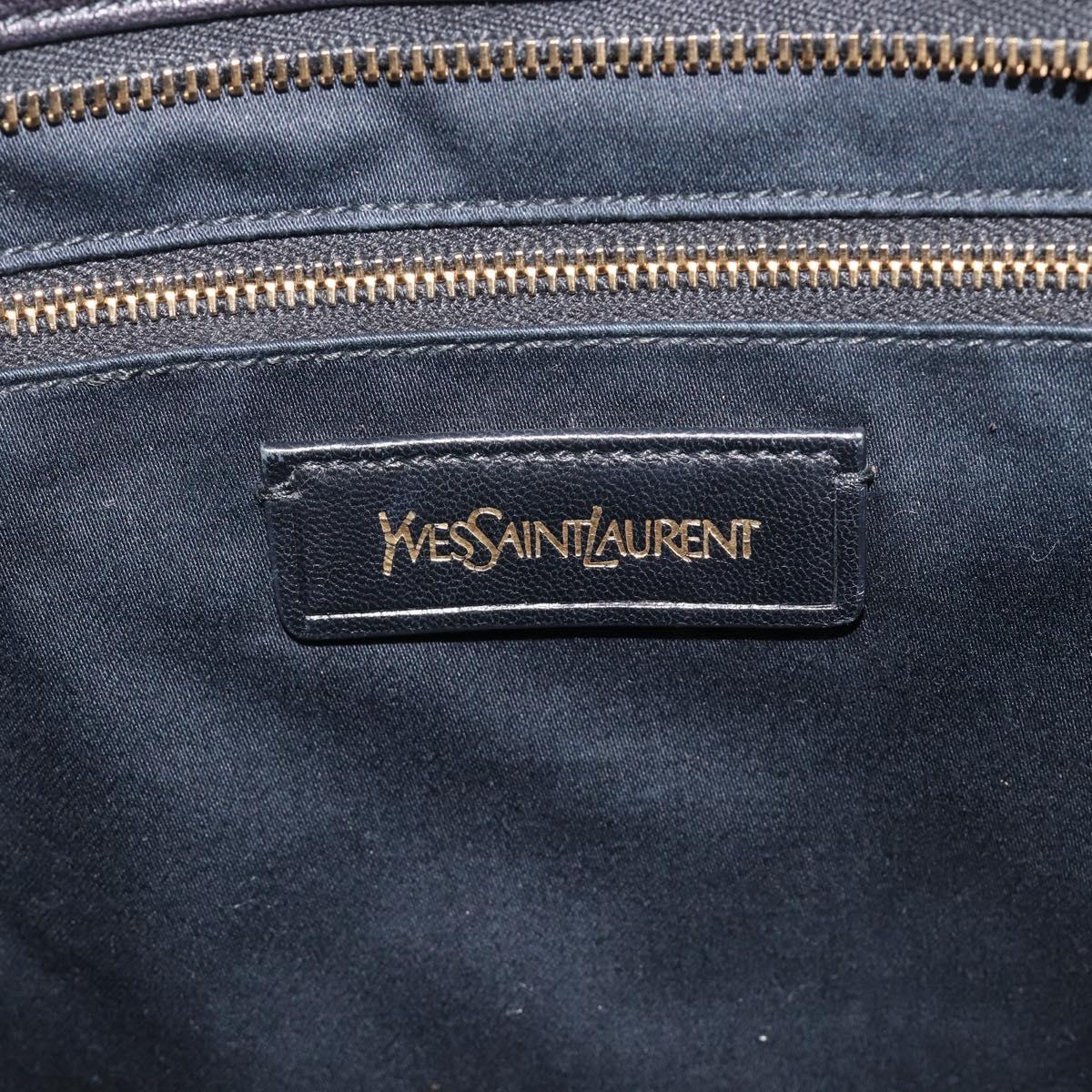 Saint Laurent Cabas Hand Bag Leather 2way Black Gold 311220 Auth am12987V